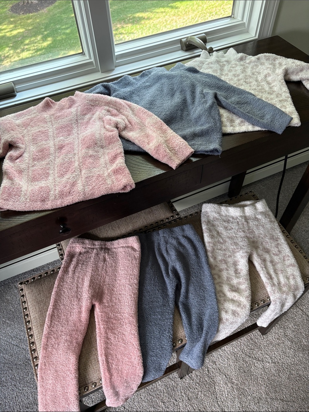 Cozy Fuzzy Kids Two-Piece Set - Pink, Blue, Cream